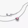 Halskette „Pink Elevated Heart“ aus Sterlingsilber
