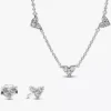 Halskette und Ohrring-Set mit dreifachem Herz-Anhänger, 2er-Set Halskette und Ohrring-Set mit dreifachem Herz-Anhänger, 2er-Set
