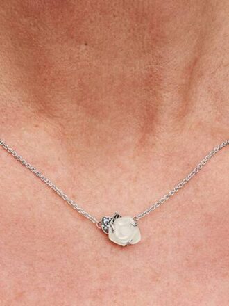 Halskette „White Rose in Bloom“ – Sterlingsilber