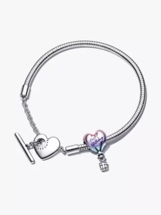 Happy Birthday Balloon T-Bar Herz-Armband-Set, 2er-Set