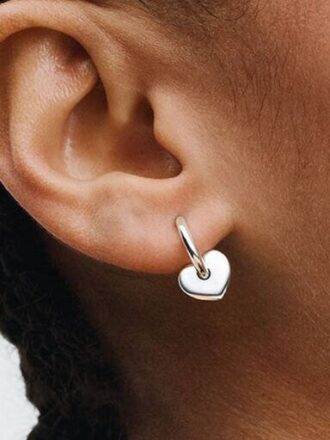 Heart Open Hoop Ohrringe – Sterlingsilber
