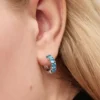 Hellblaue Ohrringe aus Sterlingsilber