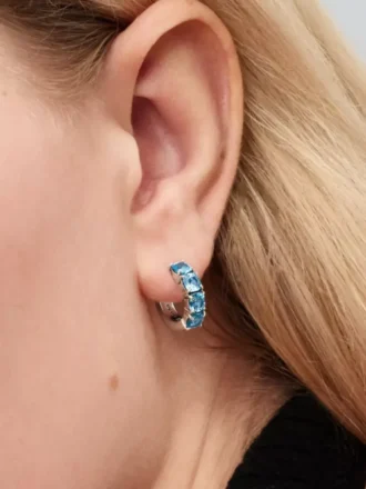 Hellblaue Ohrringe aus Sterlingsilber