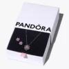Herbarium funkelndes rosa Blumen-Schmuck-Geschenkset aus Sterlingsilber Herbarium funkelndes rosa Blumen-Schmuck-Geschenkset aus Sterlingsilber