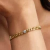 Herz-Cuban-Armband, 14-karätig vergoldet Herz-Cuban-Armband, 14-karätig vergoldet
