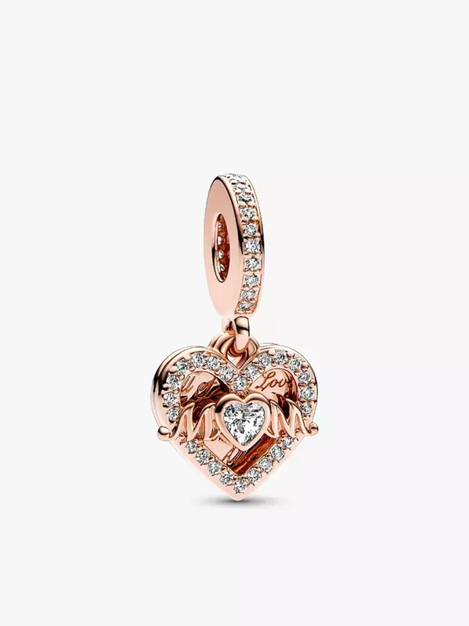 Herz-&-Mama-Dangle-Charm-&-Armband-Set, 2er-Set