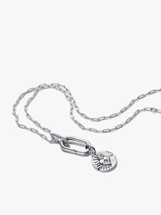 Herz-Medaillon-Charm-Halskette, 2er-Set