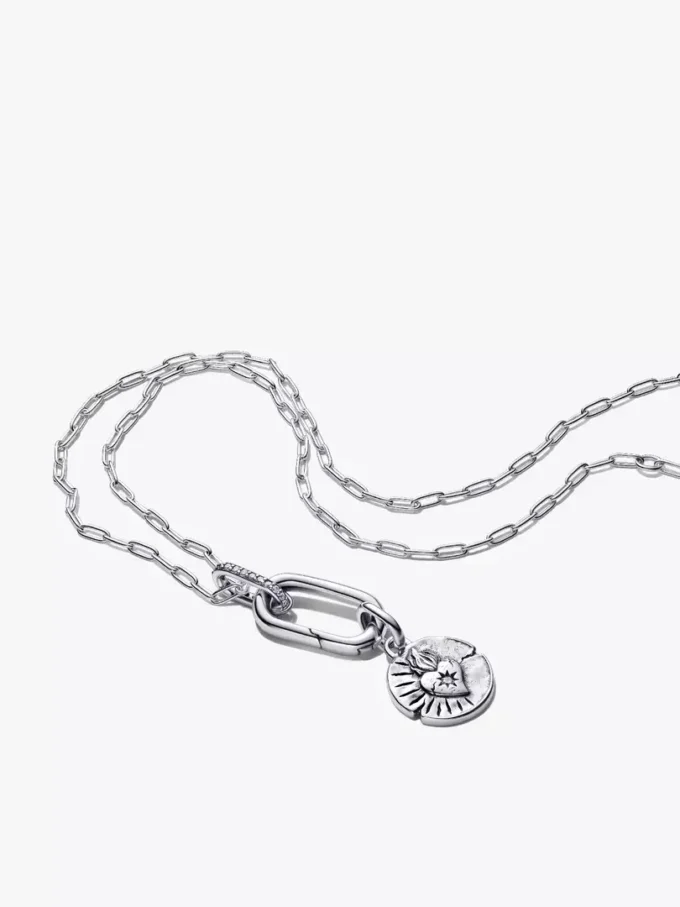 Herz-Medaillon-Charm-Halskette, 2er-Set Herz-Medaillon-Charm-Halskette, 2er-Set