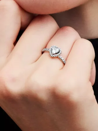 Herzring aus Sterlingsilber