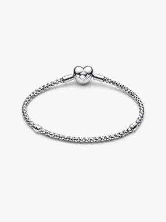Herzverschluss-Armband mit Nieten aus Sterlingsilber Herzverschluss-Armband mit Nieten aus Sterlingsilber