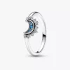 Ring „Celestial Blue Sparkling Moon“ aus Sterlingsilber