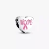„Hope Heart“-Charm aus Sterlingsilber mit rosa Emaille „Hope Heart“-Charm aus Sterlingsilber mit rosa Emaille