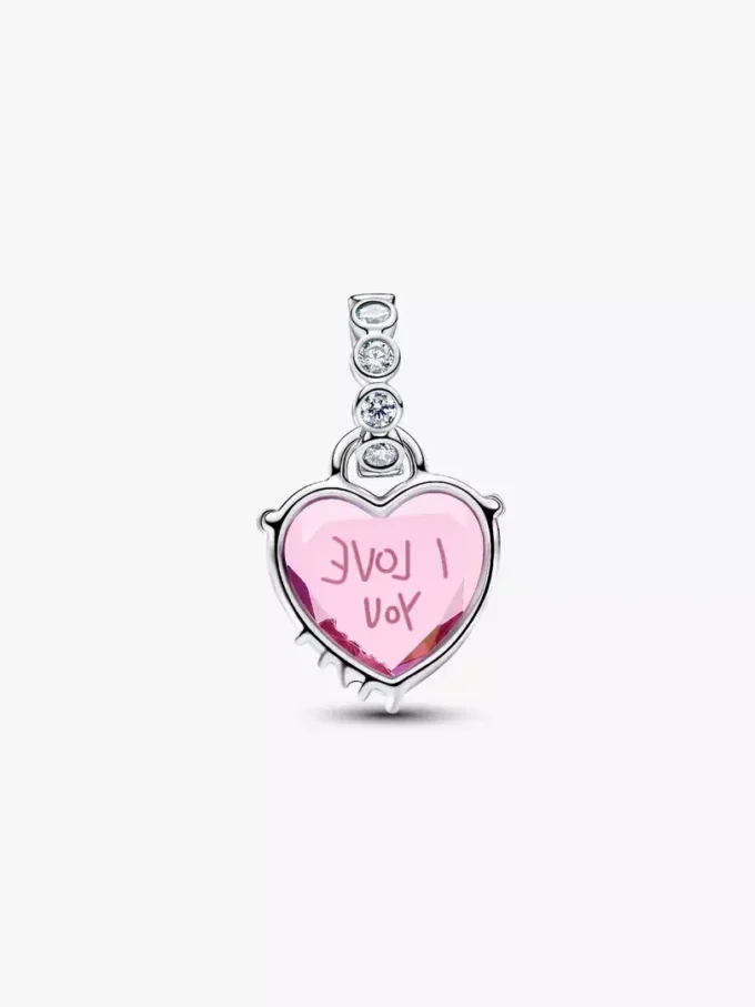 „I love you mom“ Dangle Charm aus Sterlingsilber „I love you mom“ Dangle Charm aus Sterlingsilber