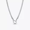 Halskette mit Nietenverschluss und Kette aus Sterlingsilber Halskette mit Nietenverschluss und Kette aus Sterlingsilber