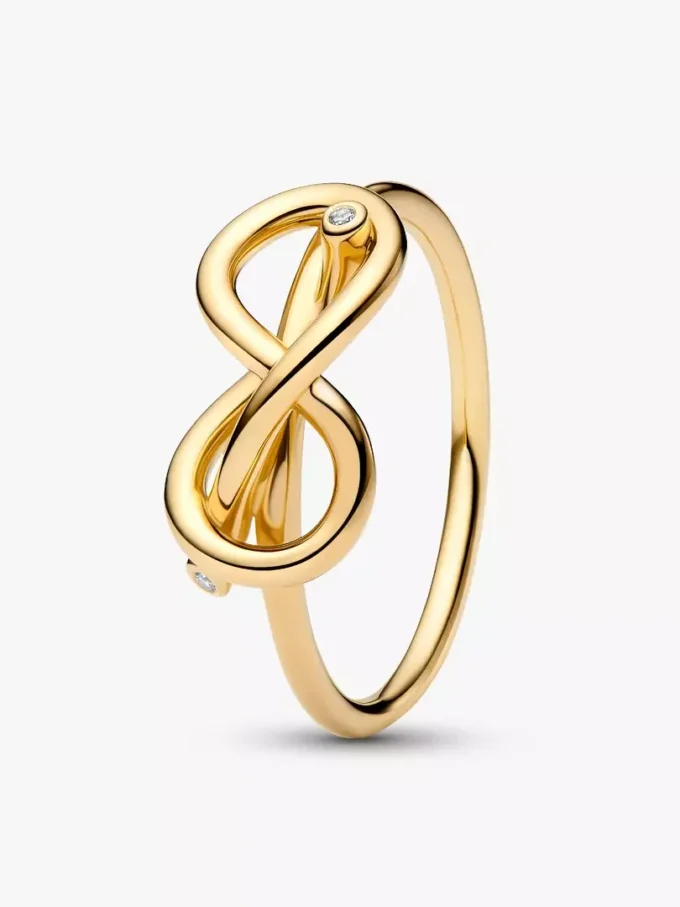 Infinity-Knoten-Ring, 14-karätig vergoldet Infinity-Knoten-Ring, 14-karätig vergoldet