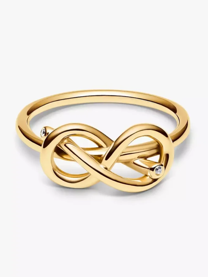 Infinity-Knoten-Ring, 14-karätig vergoldet Infinity-Knoten-Ring, 14-karätig vergoldet