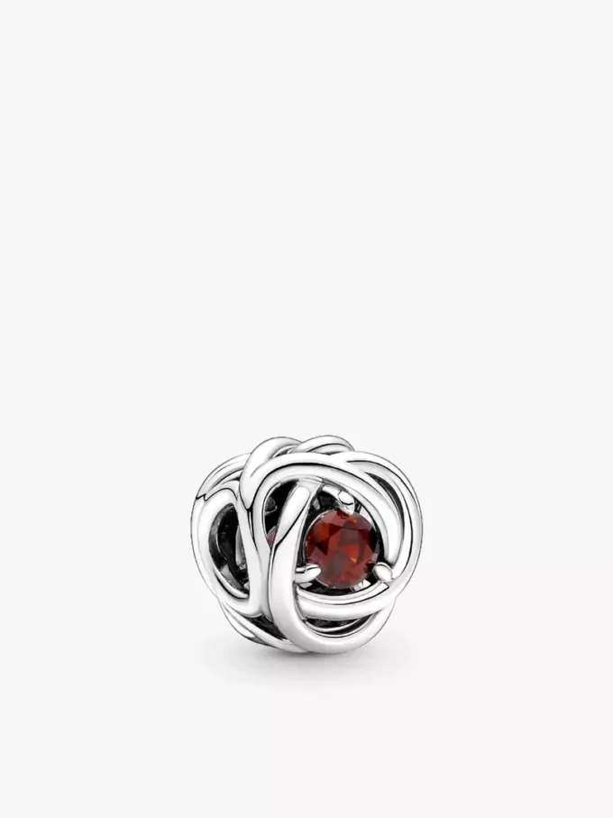 Anhänger-Set „Eternity Circle O Pendant“ mit Geburtsstein für Januar, 3er-Set Anhänger-Set „Eternity Circle O Pendant“ mit Geburtsstein für Januar, 3er-Set