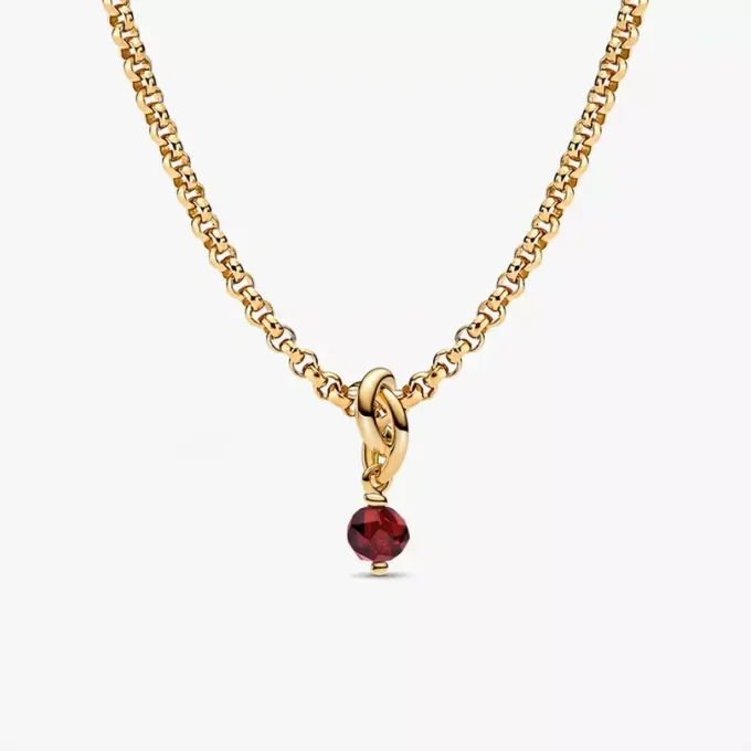 Januar Eternity Circle Dangle Charm Halskette, 2er-Set Januar Eternity Circle Dangle Charm Halskette, 2er-Set