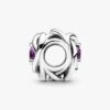 „July True Red Eternity Circle“-Charm – Sterlingsilber