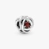 „July True Red Eternity Circle“-Charm – Sterlingsilber