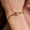 Kettenarmband mit Nieten, 14 Karat vergoldet Kettenarmband mit Nieten, 14 Karat vergoldet