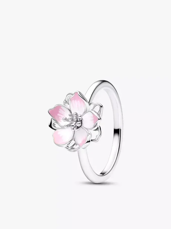 Sterlingsilber-Ring mit Kirschblütenmotiv Sterlingsilber-Ring mit Kirschblütenmotiv
