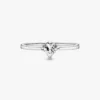 Klarer Herz-Solitärring aus Sterlingsilber Klarer Herz-Solitärring aus Sterlingsilber