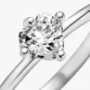 Klarer Herz-Solitärring aus Sterlingsilber Klarer Herz-Solitärring aus Sterlingsilber