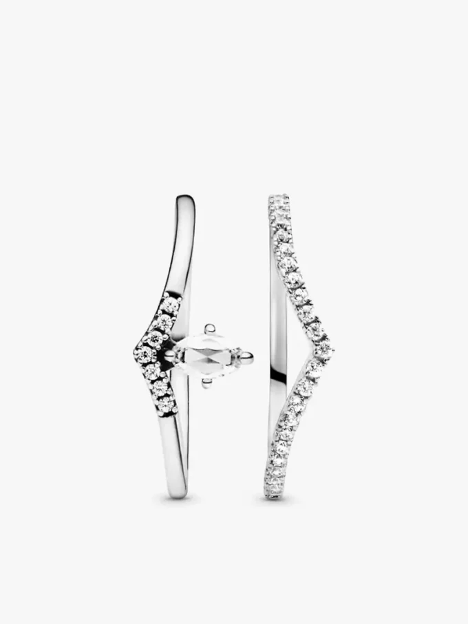 Klassisches Wishbone-Stacking-Ring-Set, 2er-Set Klassisches Wishbone-Stacking-Ring-Set, 2er-Set