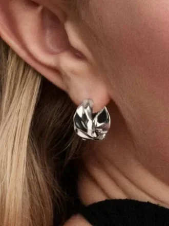 Kleine gewellte Ohrringe – Sterlingsilber