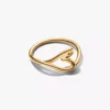 Kleiner Ring mit organisch geformtem Herz, 14-karätig vergoldet Kleiner Ring mit organisch geformtem Herz, 14-karätig vergoldet