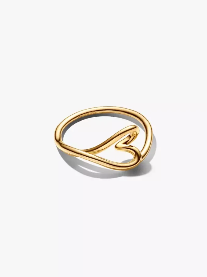 Kleiner Ring mit organisch geformtem Herz, 14-karätig vergoldet Kleiner Ring mit organisch geformtem Herz, 14-karätig vergoldet
