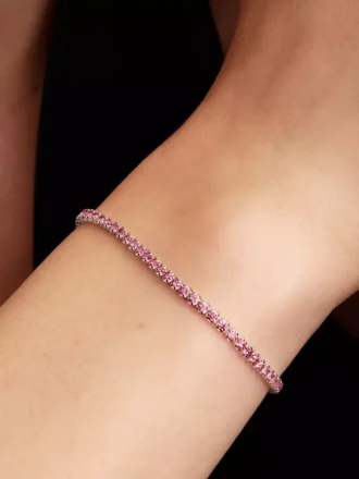 Kleines Tennisarmband in Rosa aus Sterlingsilber Kleines Tennisarmband in Rosa aus Sterlingsilber