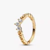 Regal Swirl Tiara-Ring, 14 Karat vergoldet