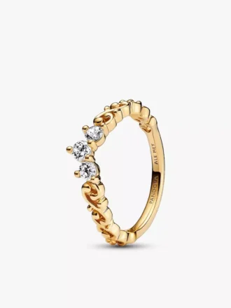 Regal Swirl Tiara-Ring, 14 Karat vergoldet