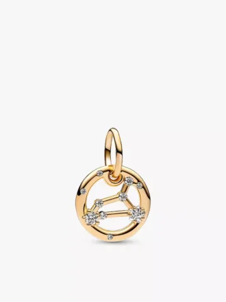 Sternzeichen-Dangle Charm „Löwe“, 14 Karat vergoldet