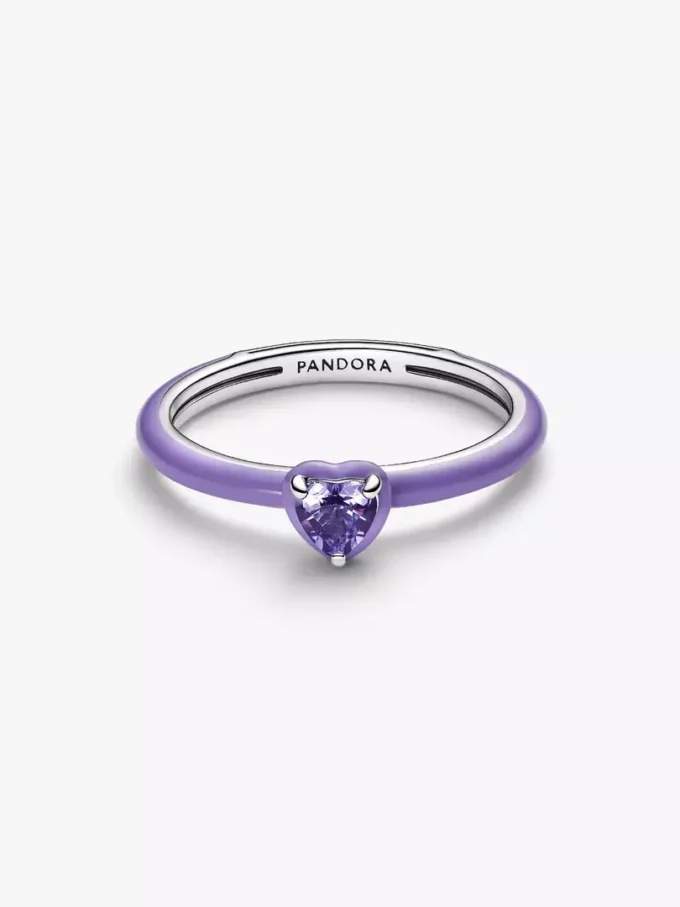 Lila Chakra-Herzring aus Sterlingsilber Lila Chakra-Herzring aus Sterlingsilber