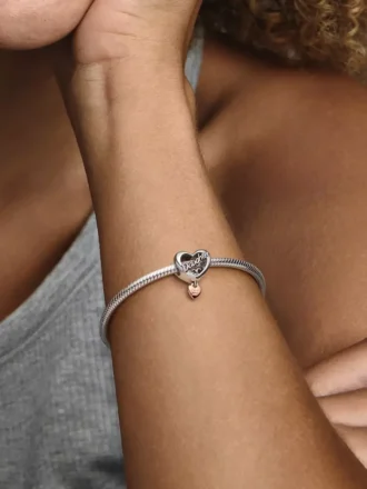 „Love You Daughter“-Herz-Charm aus Sterlingsilber, 14-karätige Roségoldbeschichtung