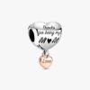 „Love You Mom“-Herz-Charm – Sterlingsilber, 14 Karat Roségold-Beschichtung