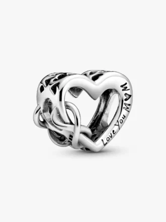 „Love you mom“ Infinity-Herz-Charm aus Sterlingsilber