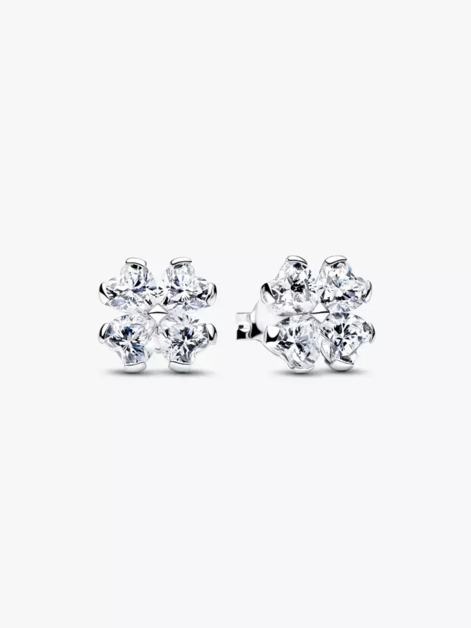 Funkelnde Glücksklee-Ohrringe aus Sterlingsilber Funkelnde Glücksklee-Ohrringe aus Sterlingsilber