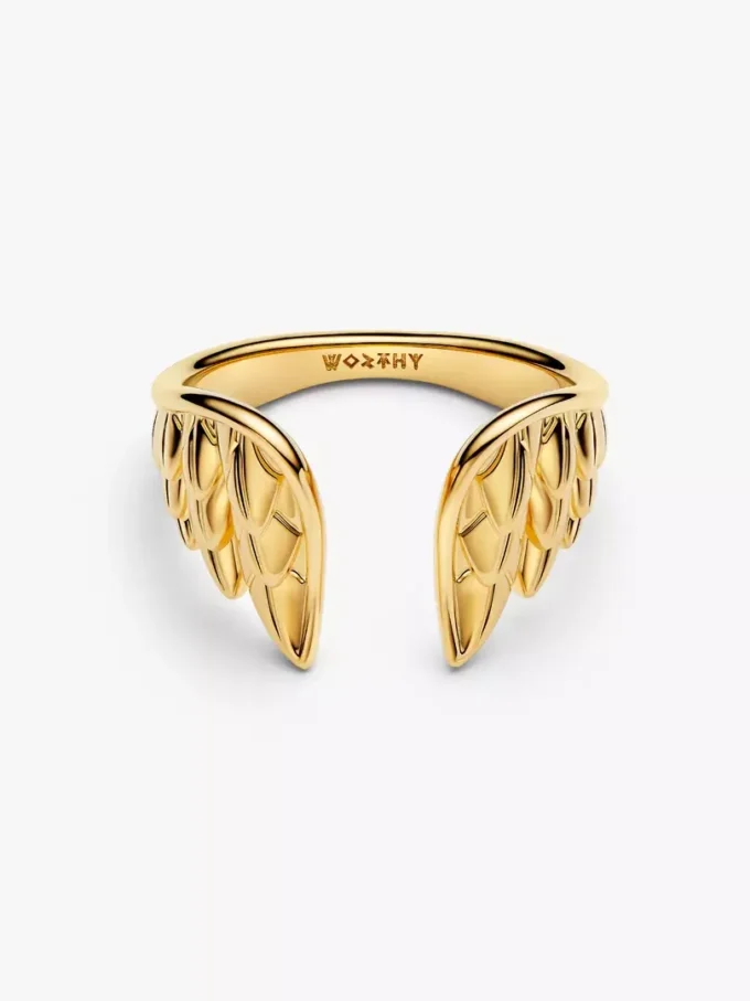 Marvel Thor-Ring mit offenen Flügeln, 14-karätig vergoldet Marvel Thor-Ring mit offenen Flügeln, 14-karätig vergoldet