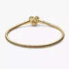 Mein Pandora Daisy Herzverschluss-Snake Chain-Armband 0,009 ct TW, 14-karätige Vergoldung Mein Pandora Daisy Herzverschluss-Snake Chain-Armband 0,009 ct TW, 14-karätige Vergoldung