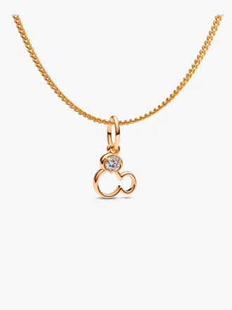 Mickey-Mouse-Silhouette-Charm-Halskette, 2er-Set