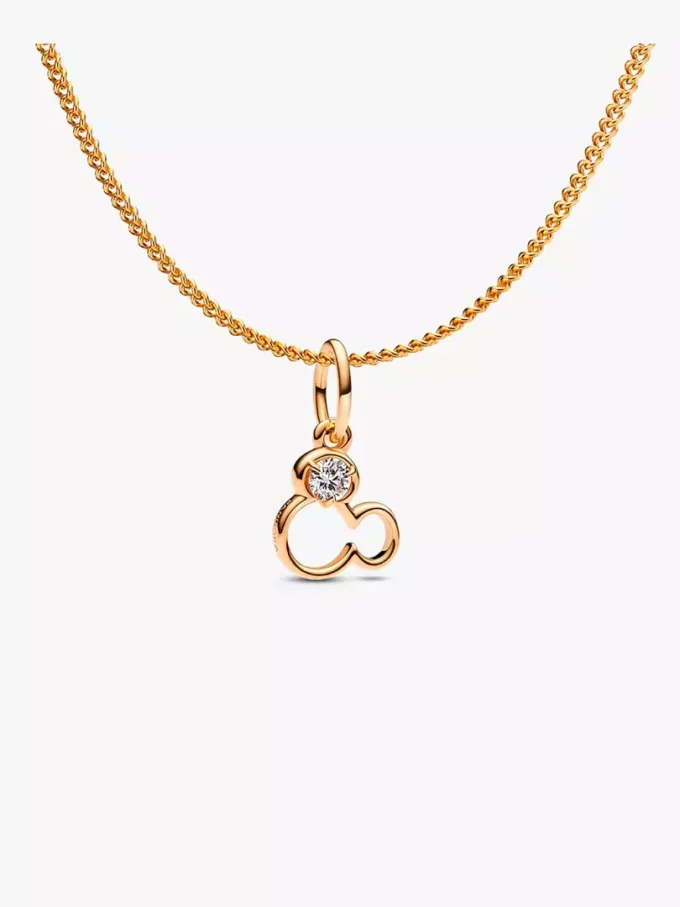 Mickey-Mouse-Silhouette-Charm-Halskette, 2er-Set Mickey-Mouse-Silhouette-Charm-Halskette, 2er-Set