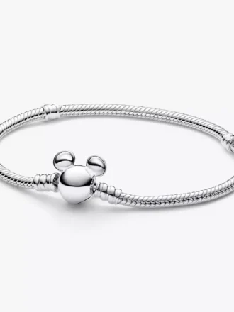 Disney Mickey Mouse Clasp Moments Snake Chain Armband aus Sterlingsilber