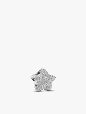 Mini-Charm „Stern“ mit Struktur aus Sterlingsilber