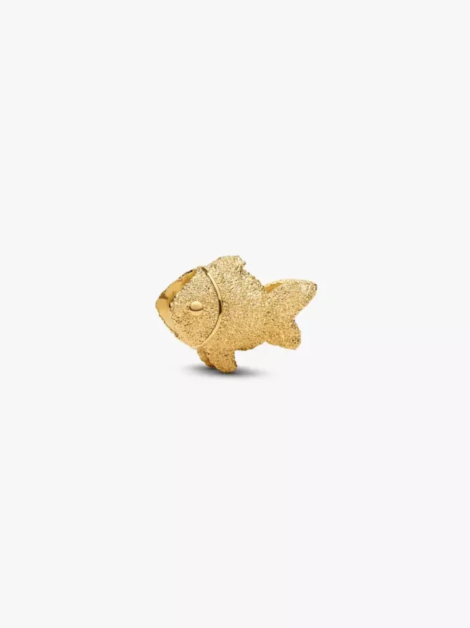 Mini-Charm „Fisch“ mit Struktur, 14-karätige Vergoldung Mini-Charm „Fisch“ mit Struktur, 14-karätige Vergoldung