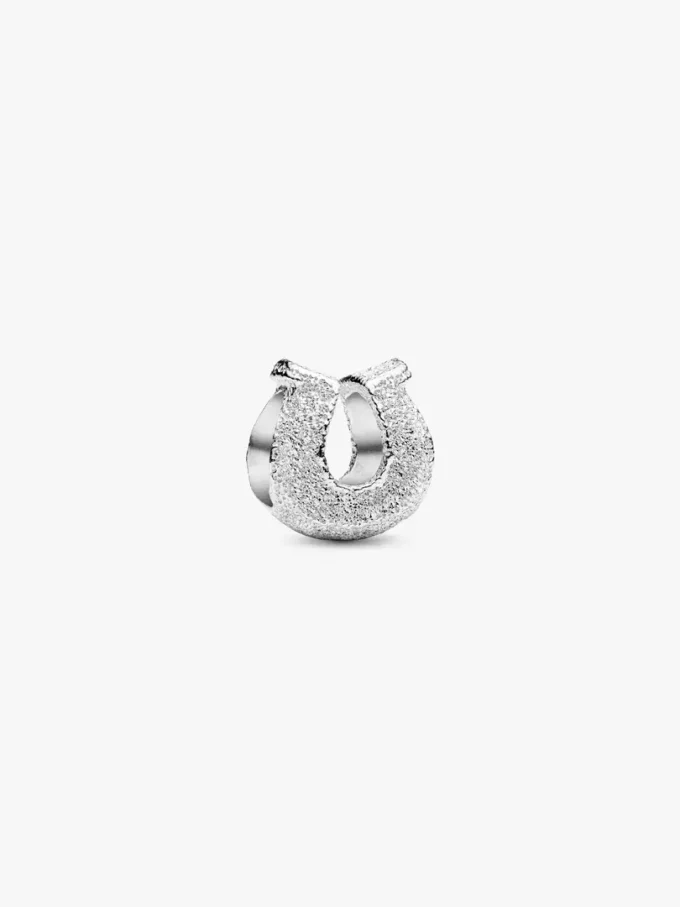 Mini-Charm „Hufeisen“ mit Struktur aus Sterlingsilber