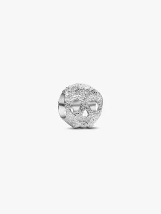 Mini-Charm mit strukturiertem Totenkopf aus Sterlingsilber